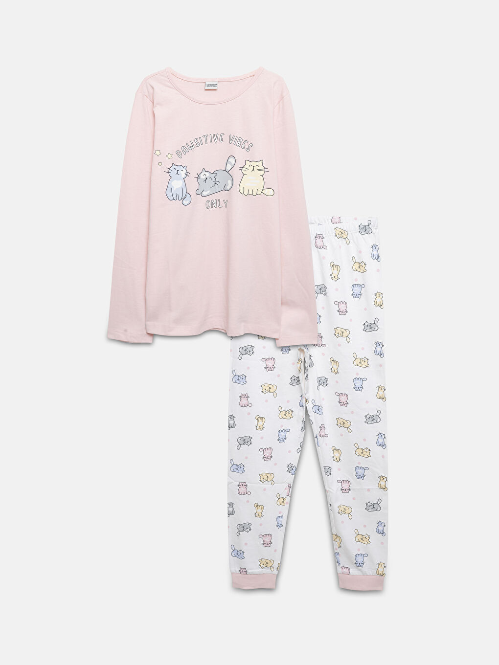 LCW Kids Rundhalsausschnitt Pyjama-Set für Mädchen -W4DL64Z4-FZE