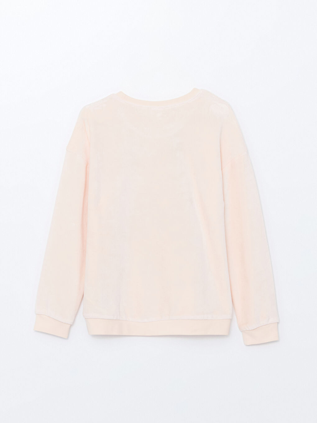 Pembe Yılbaşı Temalı Kız Çocuk Kadife Pijama Üst-1