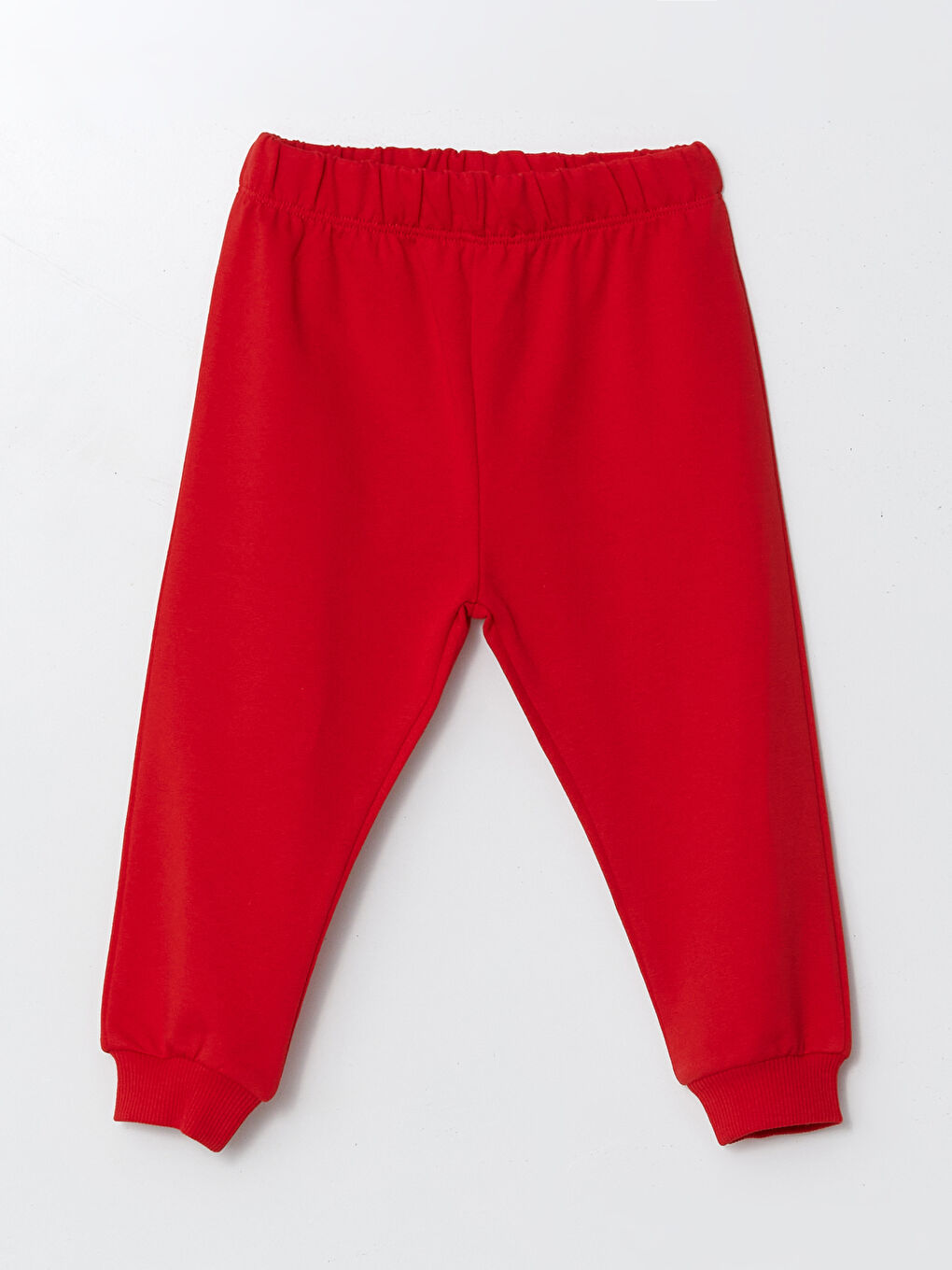 Kırmızı Beli Lastikli Kız Bebek Jogger Eşofman Alt