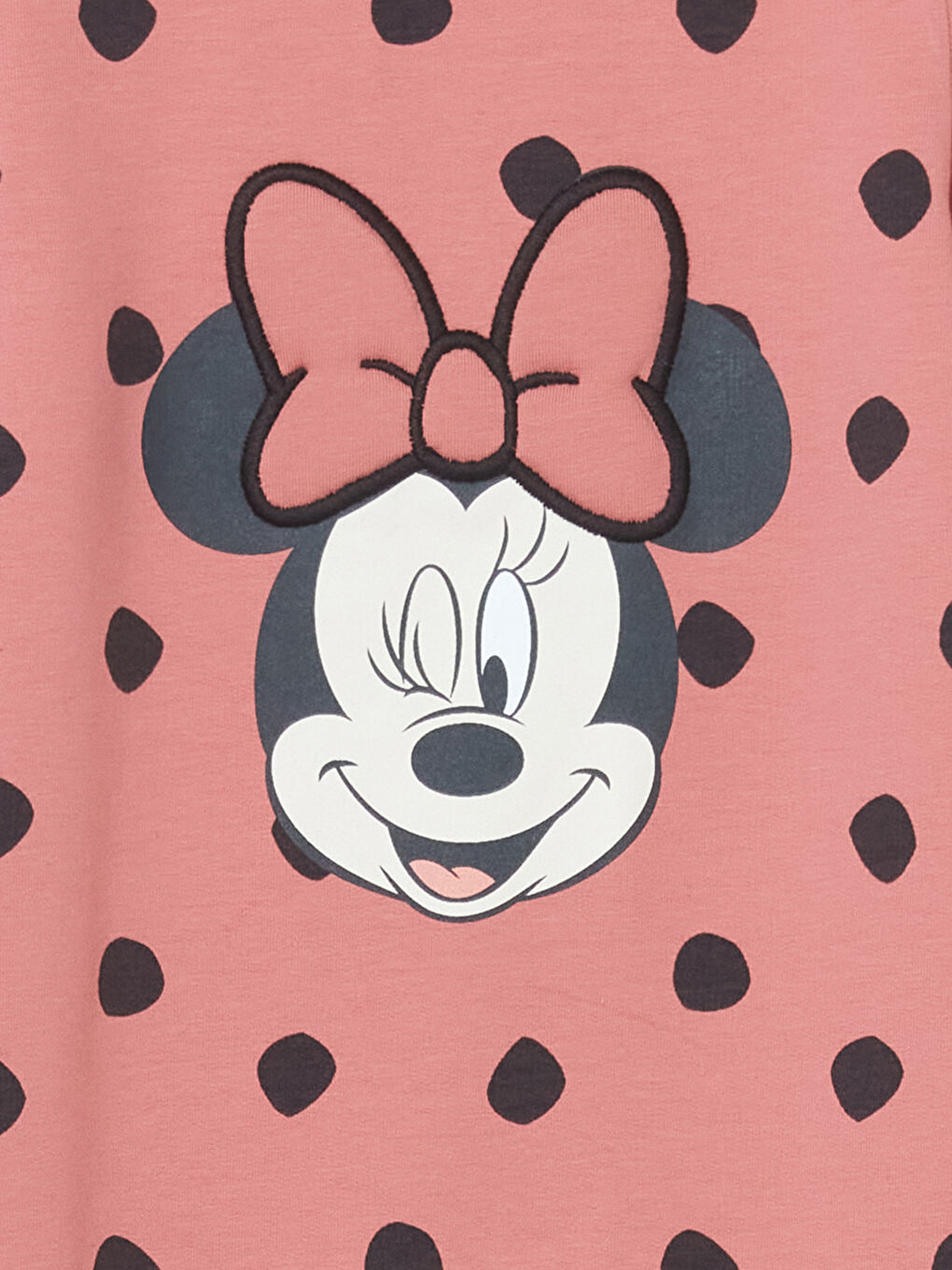 LCW baby Pembe Baskılı Uzun  Kollu Minnie Mouse Baskılı Kız Bebek Tulum - 1