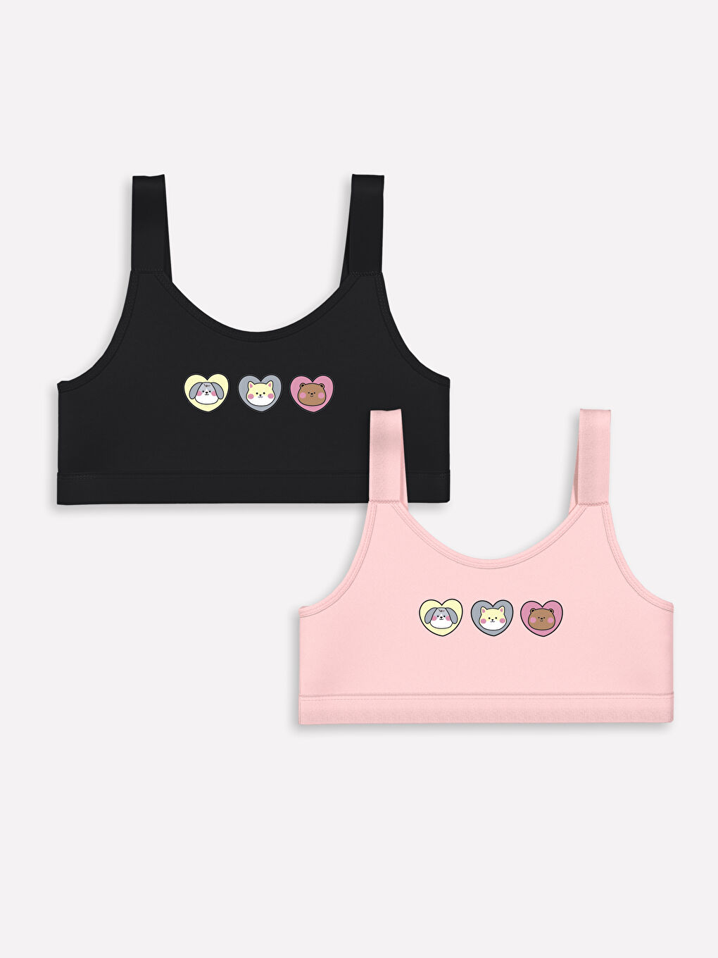 LCW Kids Printed Girls' Bustier Top 2 Pack -W4DM66Z4-CVL