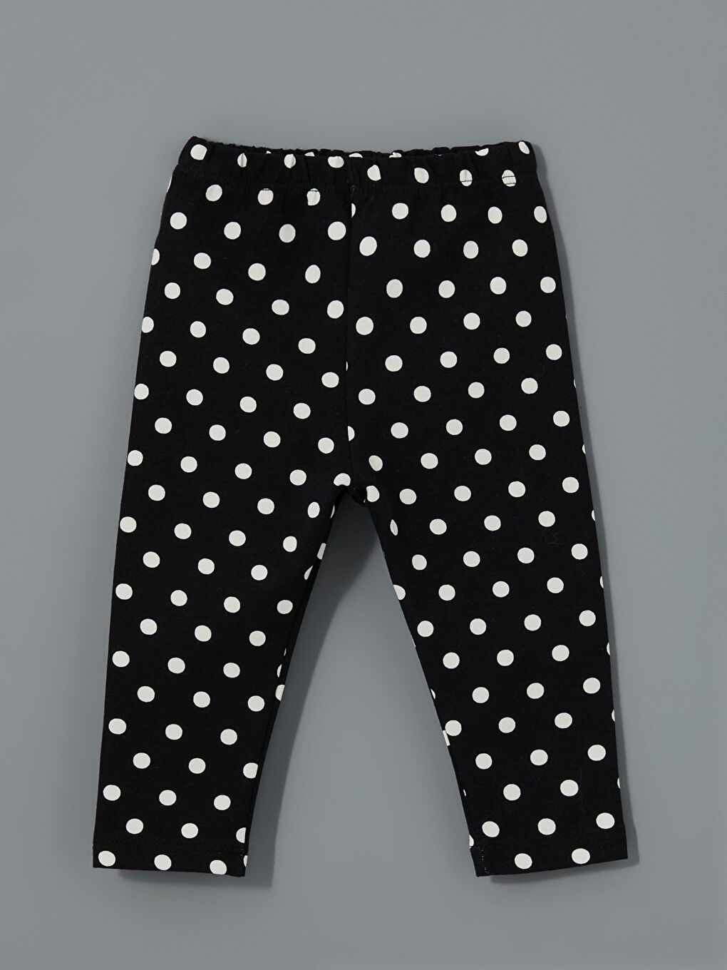 Siyah Beli Lastikli Puantiye Kız Bebek Tayt