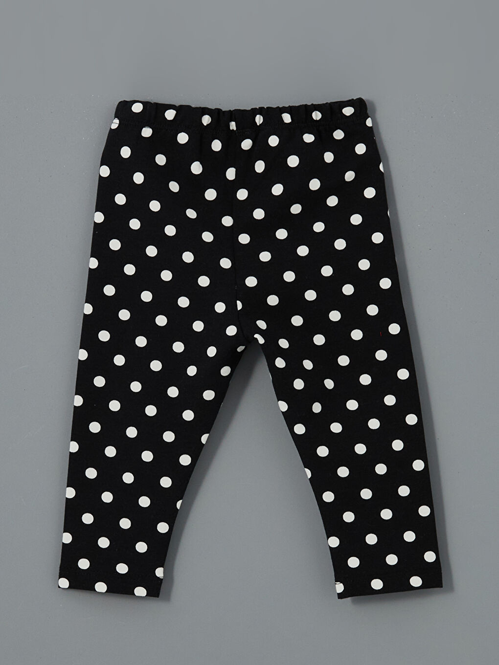 Siyah Beli Lastikli Puantiye Kız Bebek Tayt-1