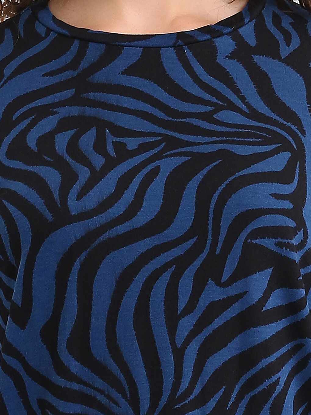 Crew Neck Patterned Women's Blouse-2