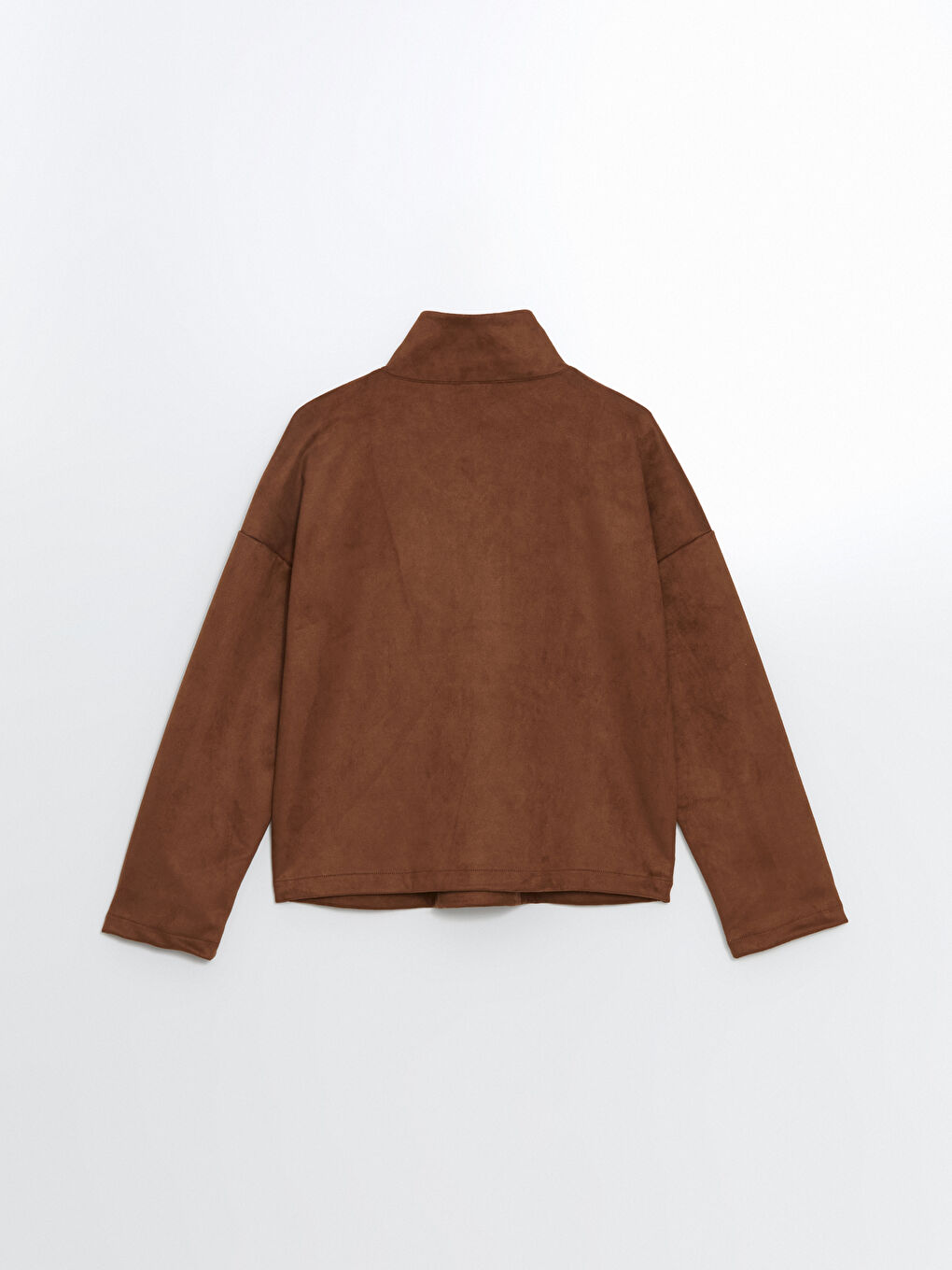 LCW Vision Kahverengi Dik Yaka Düz Oversize Kadın Sweatshirt - 1