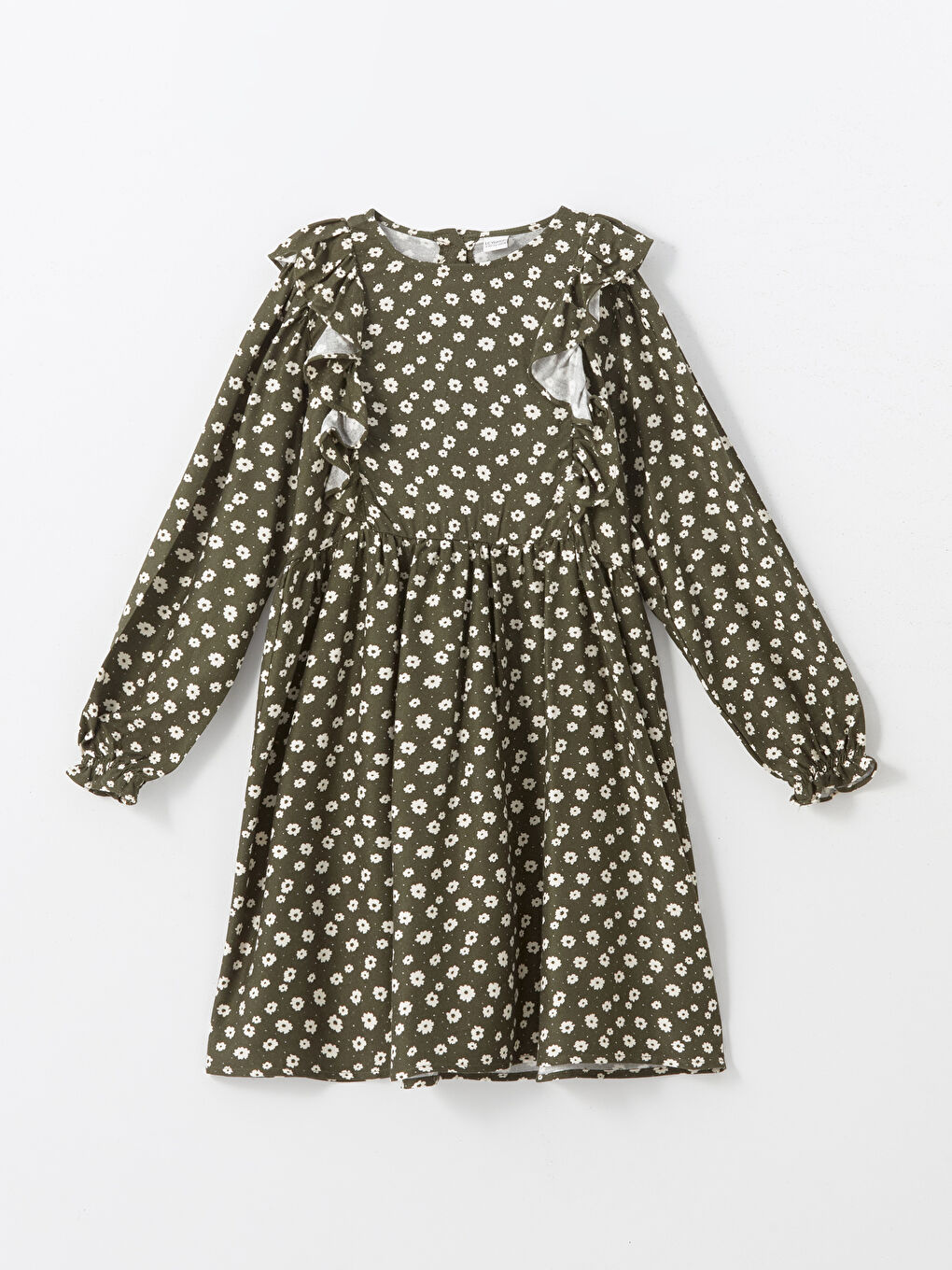 Crew Neck Floral Girls' Dress -W4DN22Z4-LRJ