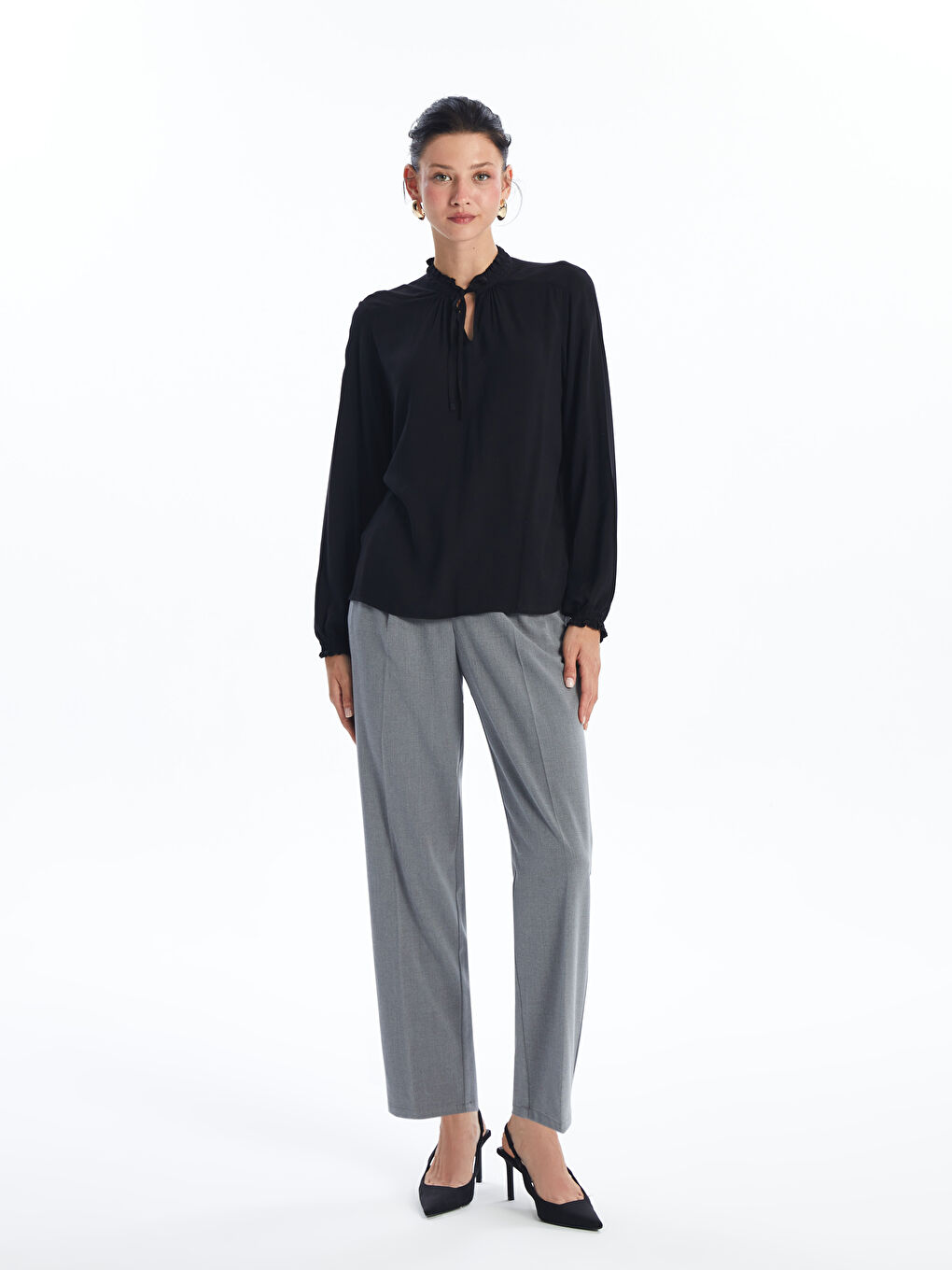 LCWAIKIKI Classic Loose Fit Women's Trousers -W4DN49Z8-YFC