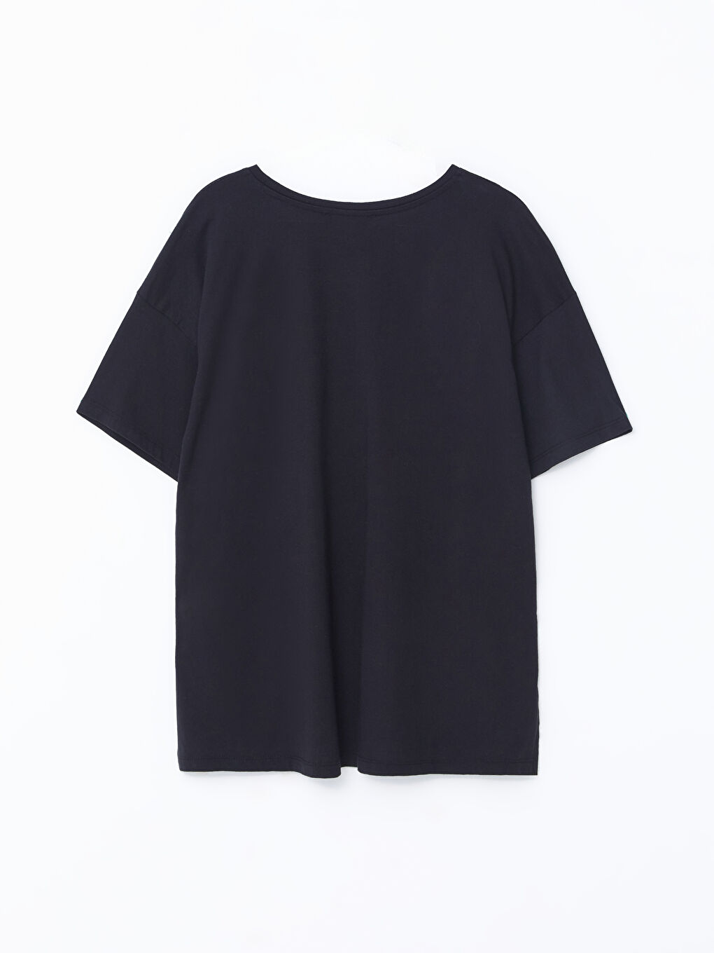 تيشيرت نسائي بأكمام قصيرة وياقة دائرية مطبوع-5