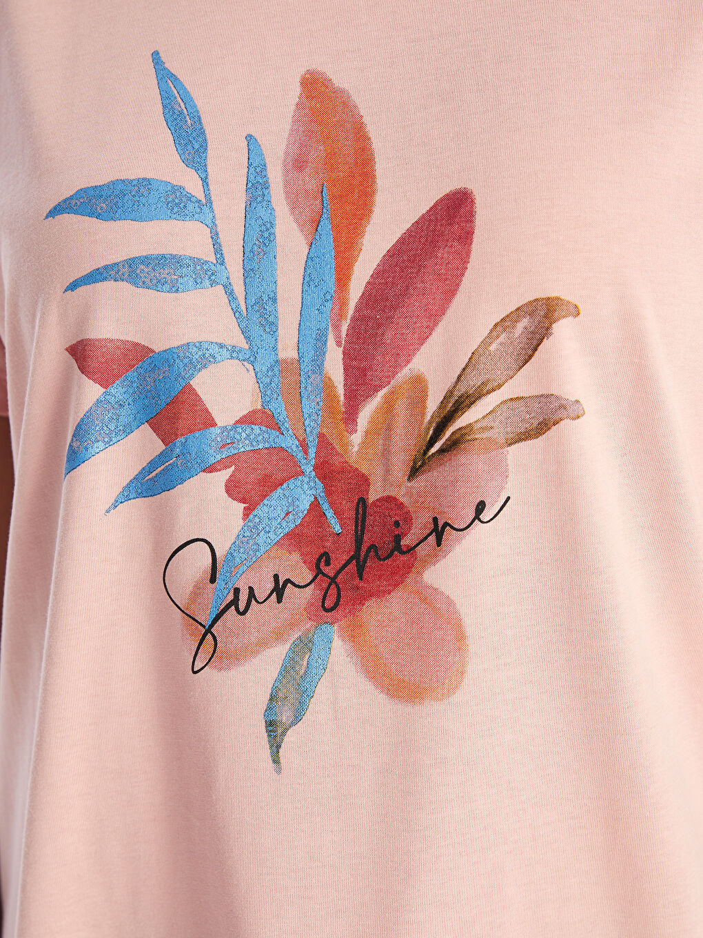 Crew Neck Printed Short Sleeve Women's T-Shirt-2