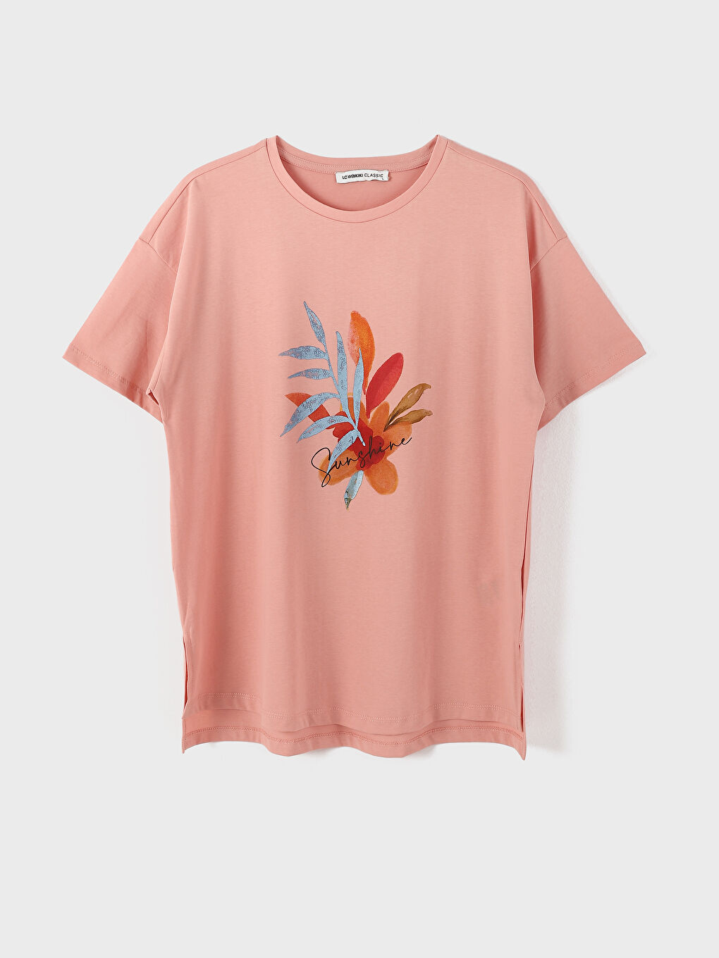 Crew Neck Printed Short Sleeve Women's T-Shirt-4