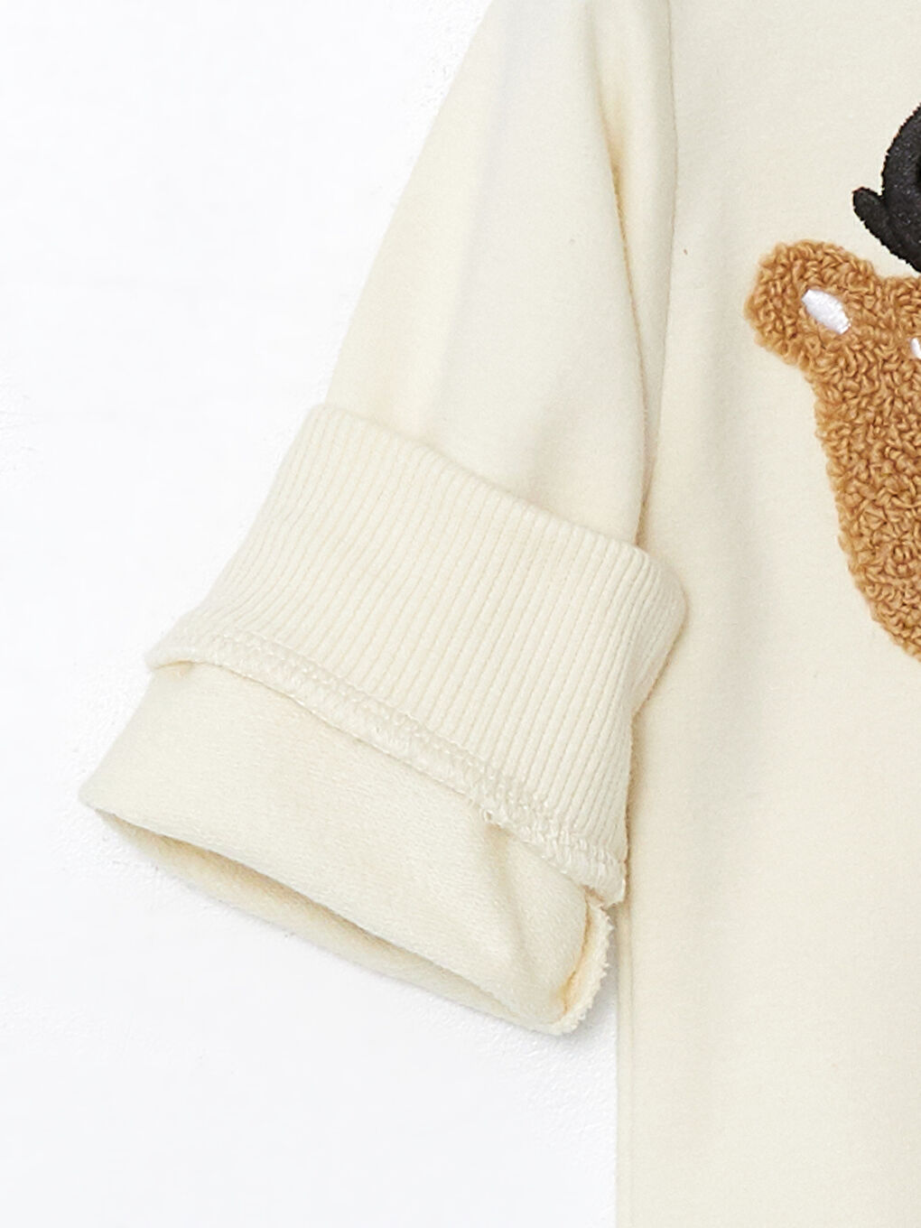 Ekru Yılbaşı Temalı Erkek Bebek Sweatshirt-3