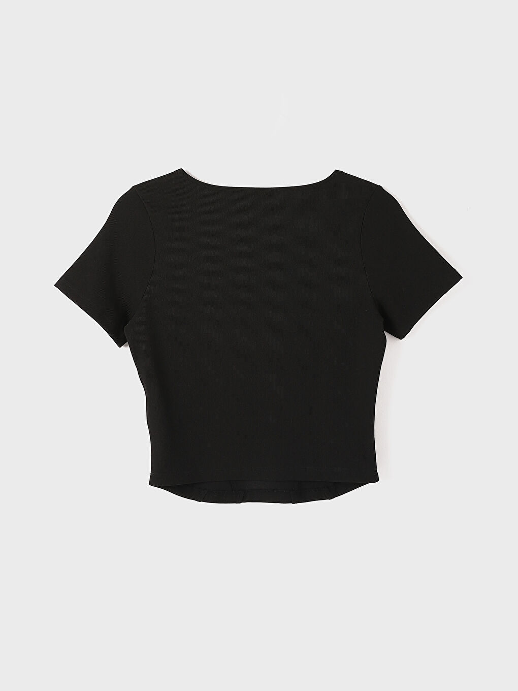 Square Collar Plain Short Sleeve Women's Blouse-1