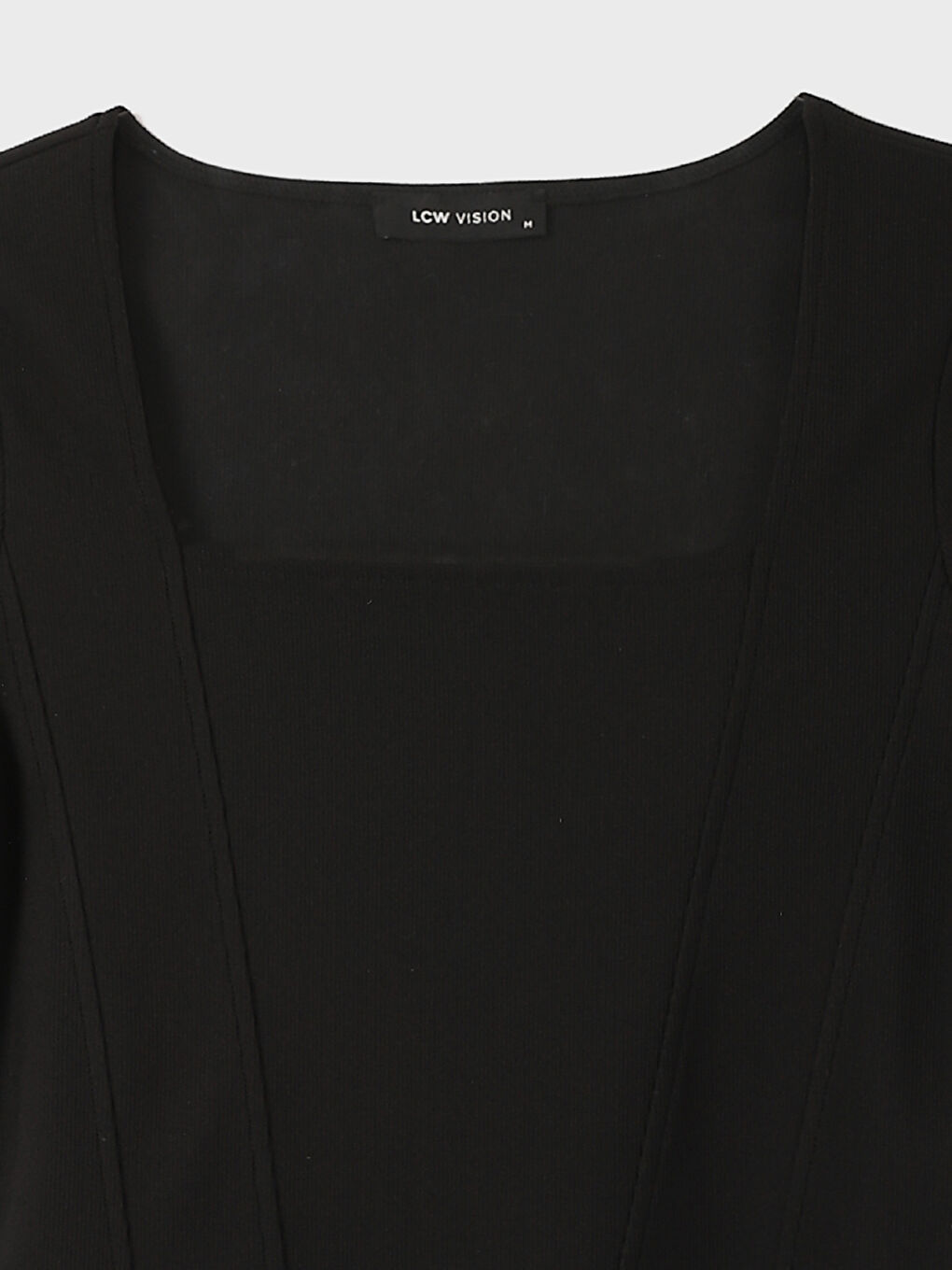Square Collar Plain Short Sleeve Women's Blouse-2