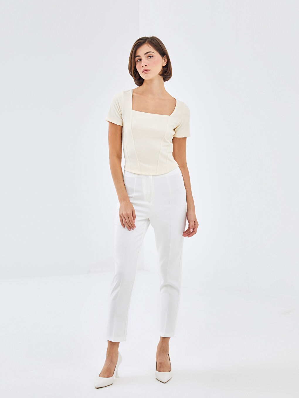 Square Collar Women's Blouse-1