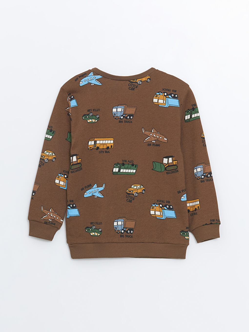 سويتشيرت مطبوع ديال درّي صغير بكم طويل بكول مدور جوج ديال الباكات-4