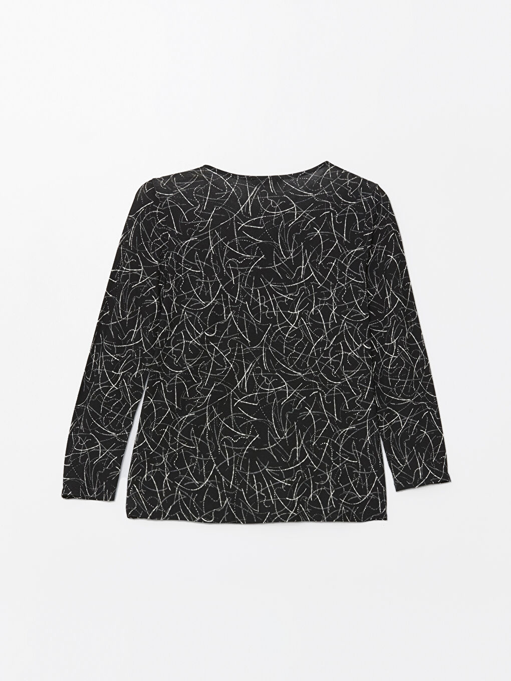 Crew Neck Patterned Women's Blouse -W4DO19Z8-LQJ