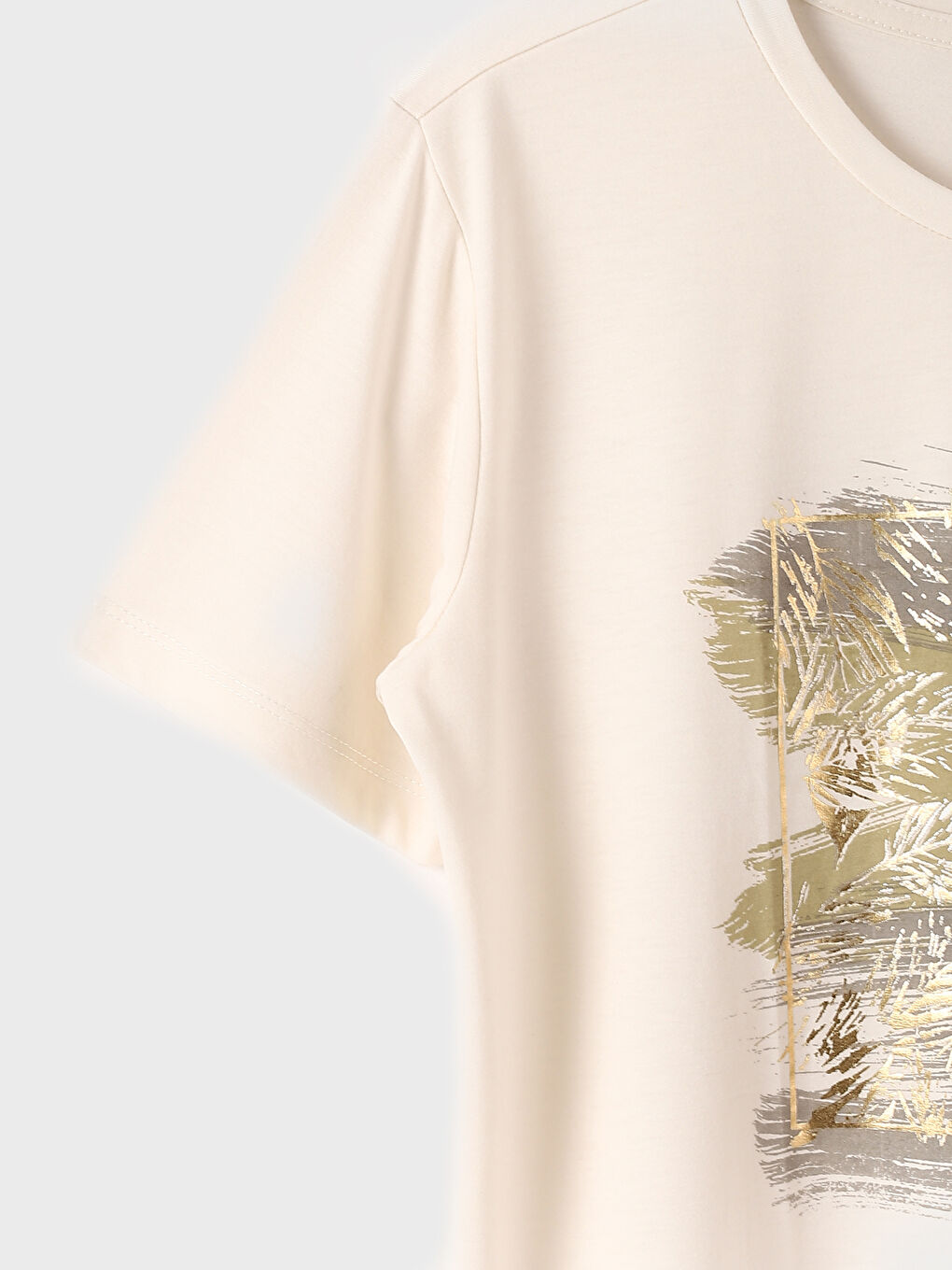 Crew Neck Printed Short Sleeve Women's T-Shirt-2