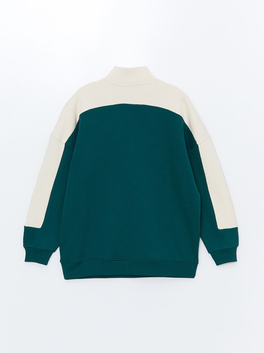Funnel Neck Printed Oversize Women's Thick Sweatshirt-5