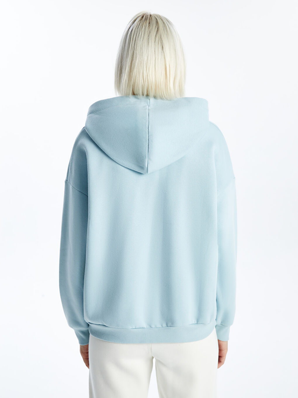 XSIDE Yeşil Nakışlı Oversize Kadın Kalın Hoodie - 3