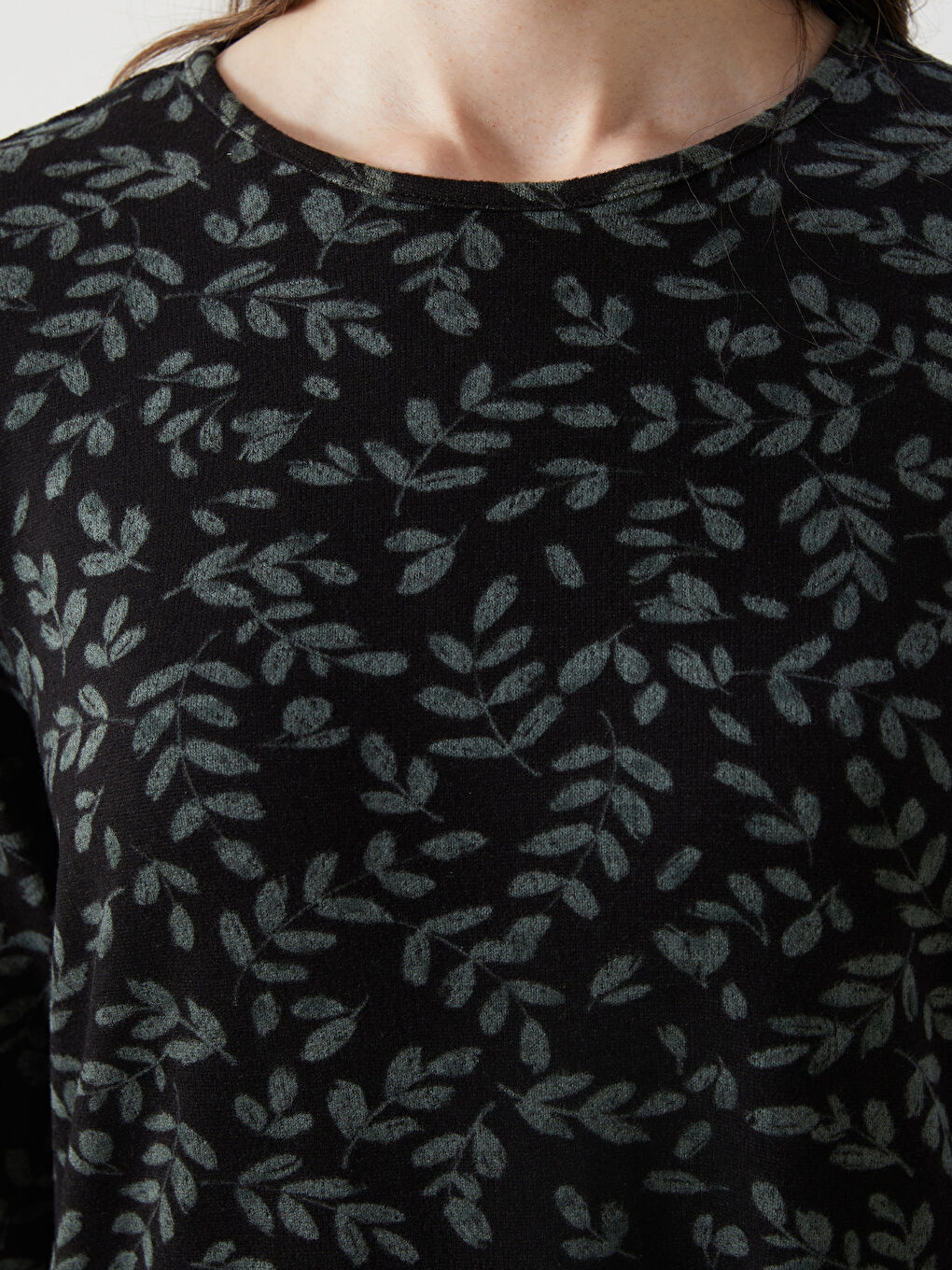 LCW Grace Crew Neck Patterned Women's Blouse -W4DO92Z8-SW7