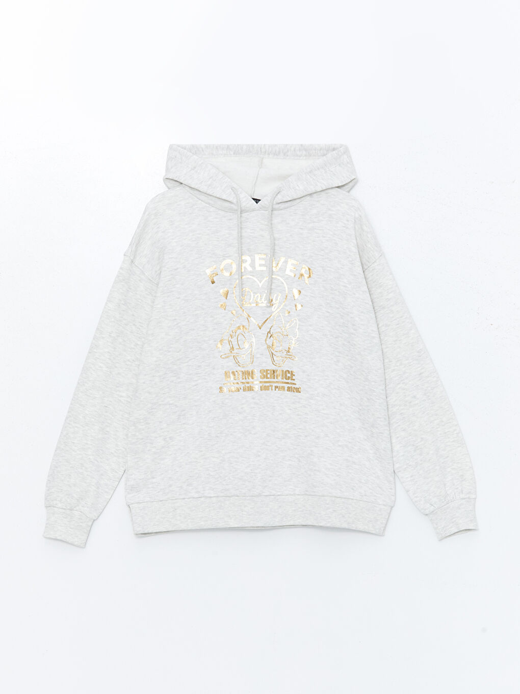 LCW Comfort Crew Neck Donald Duck Printed Women's Thick Sweatshirt -W4DO93Z8-EZB