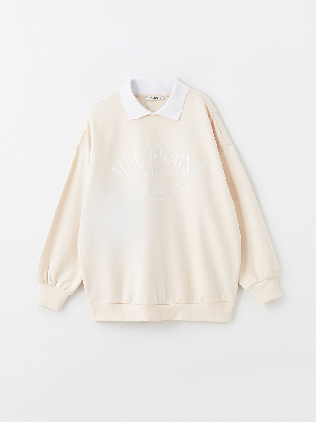 Rollkragen Besticktes Oversize Damen Dickes Sweatshirt-4