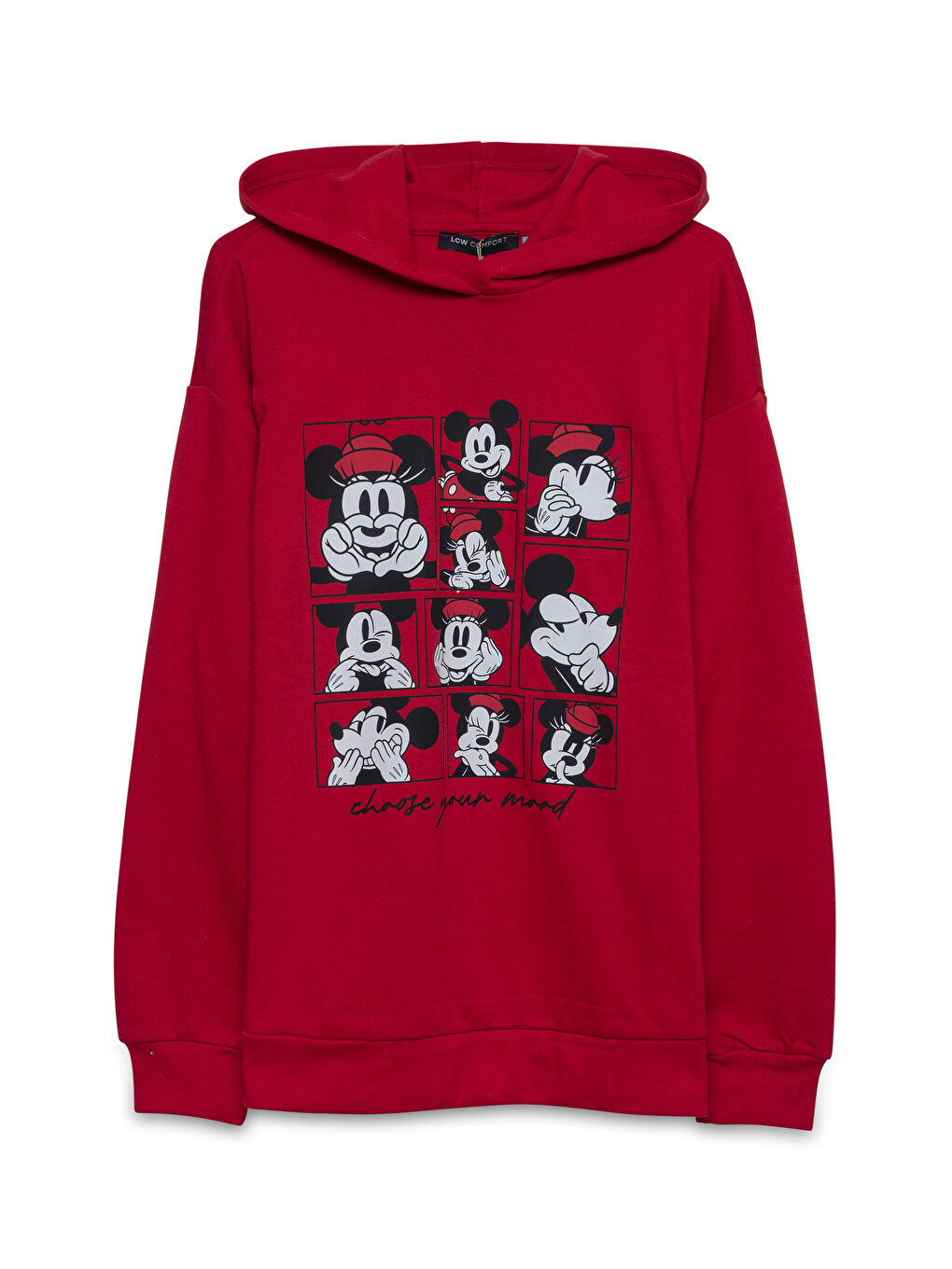 Hooded Mickey Mouse Printed Women's Sweatshirt