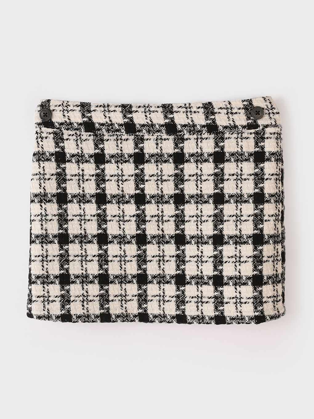 Elastic Waist Plaid Patterned Girl Skirt