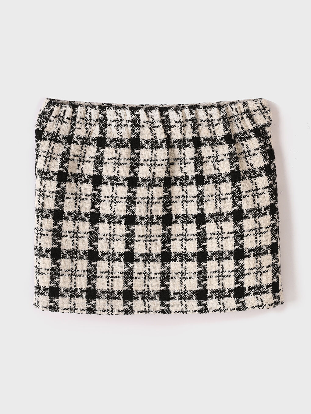 Elastic Waist Plaid Patterned Girl Skirt-1