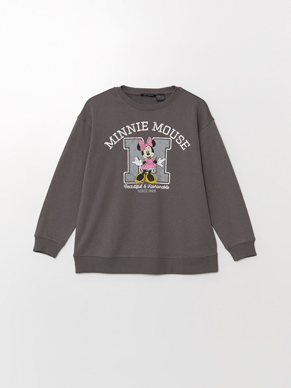 LCWAIKIKI Maternity Rundhalsausschnitt Minnie Mouse Bedrucktes Sweatshirt für Damen -W4DP32Z8-V3U