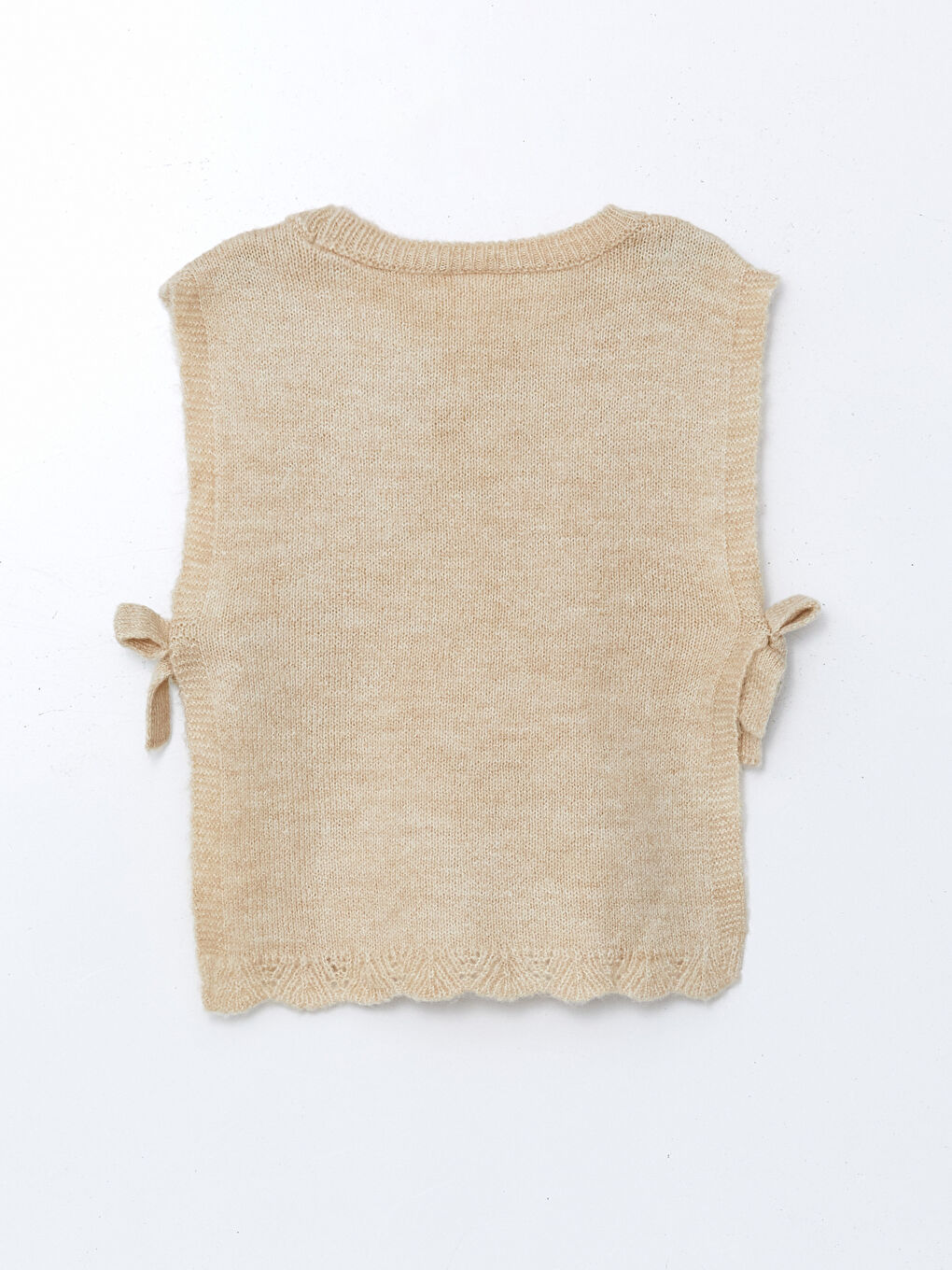 Kahverengi Bisiklet Yaka Kız Çocuk Triko Süveter-1