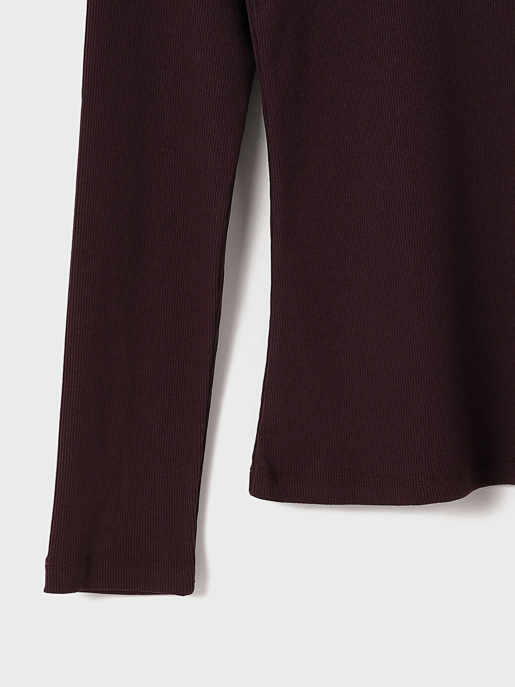 Funnel Neck Plain Long Sleeve Women's Body-2