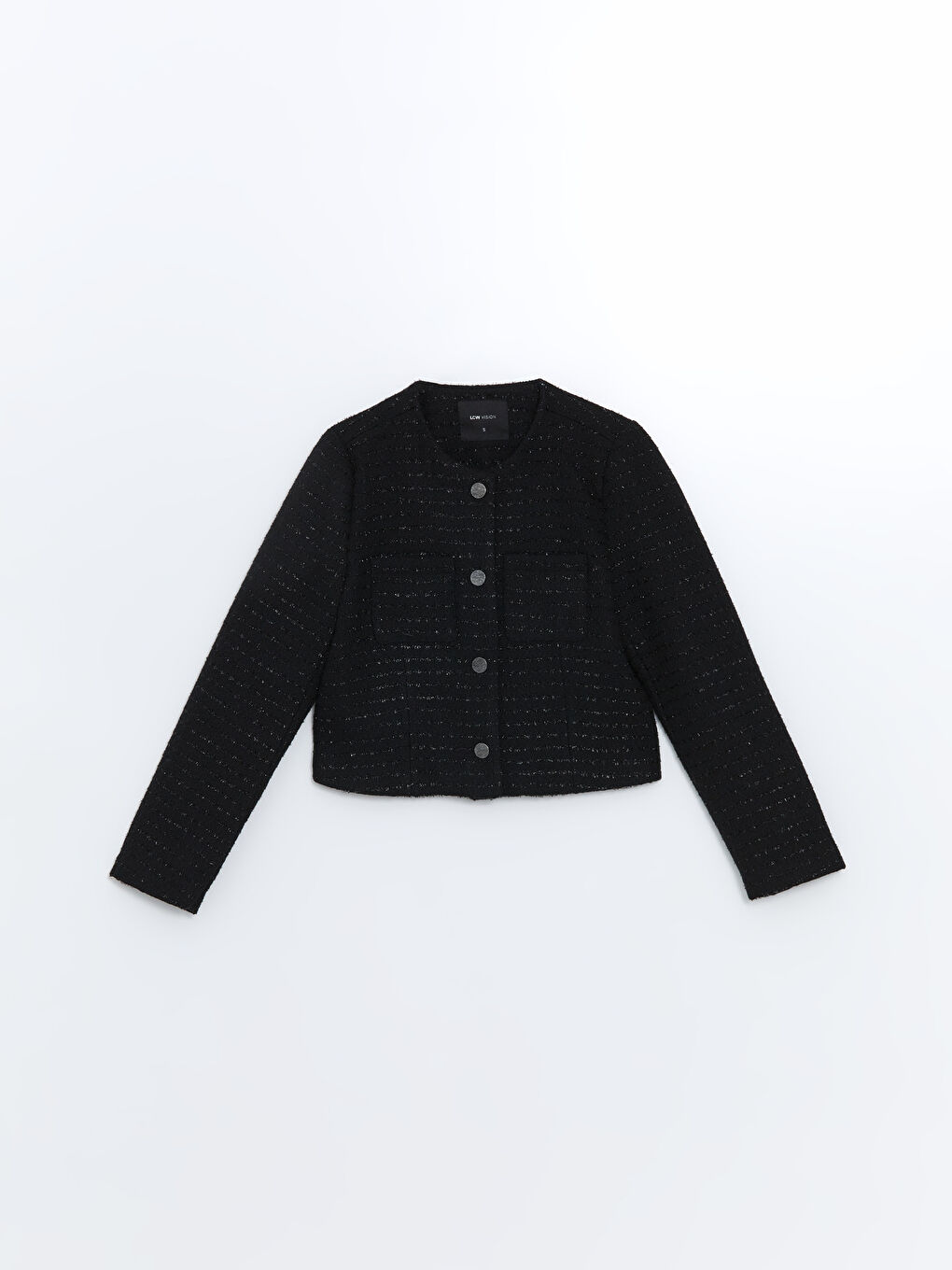 LCW Vision Crew Neck Textured Women's Tweed Jacket -W4DP95Z8-CVL
