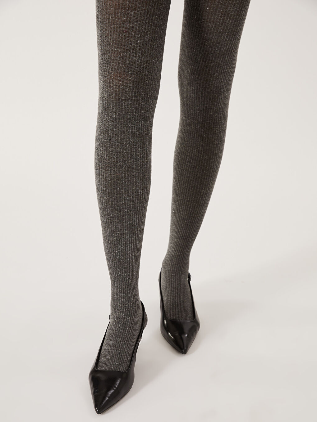 Gri Kadın Düz Külotlu Çorap-1