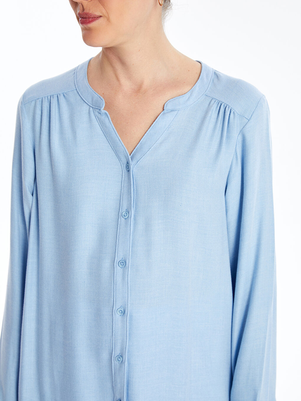LCW Grace Notch Neck Women's Blouse -W4DQ43Z8-UCL