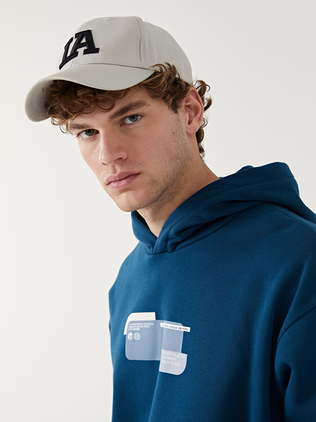 Long Sleeve Printed Men's Thick Hoodie -W4DQ79Z8-YKQ
