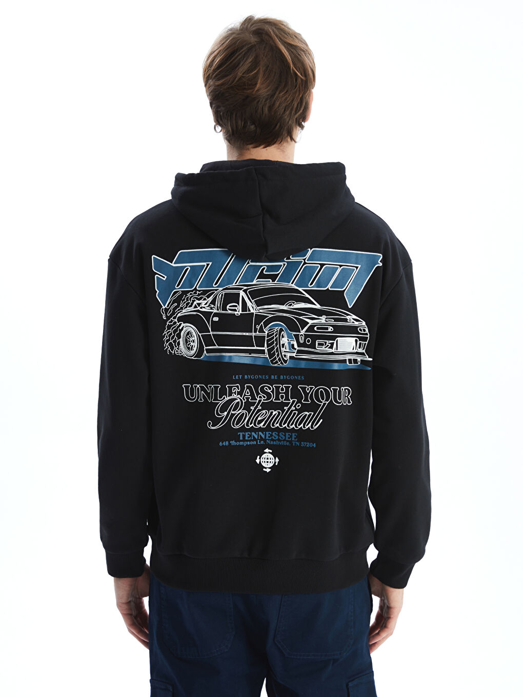 Long Sleeve Printed Thick Men's Thick Hoodie -W4DQ80Z8-CVL