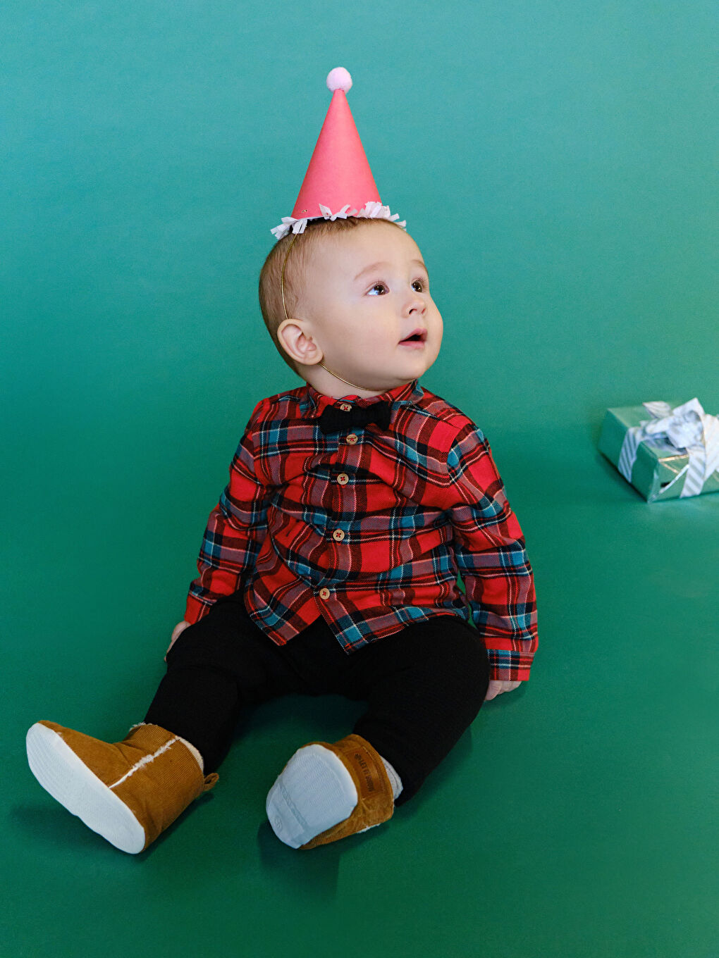 Plaid Patterned Baby Boy Shirt and Pants 2-Pack Set -W4DR17Z1-LPA