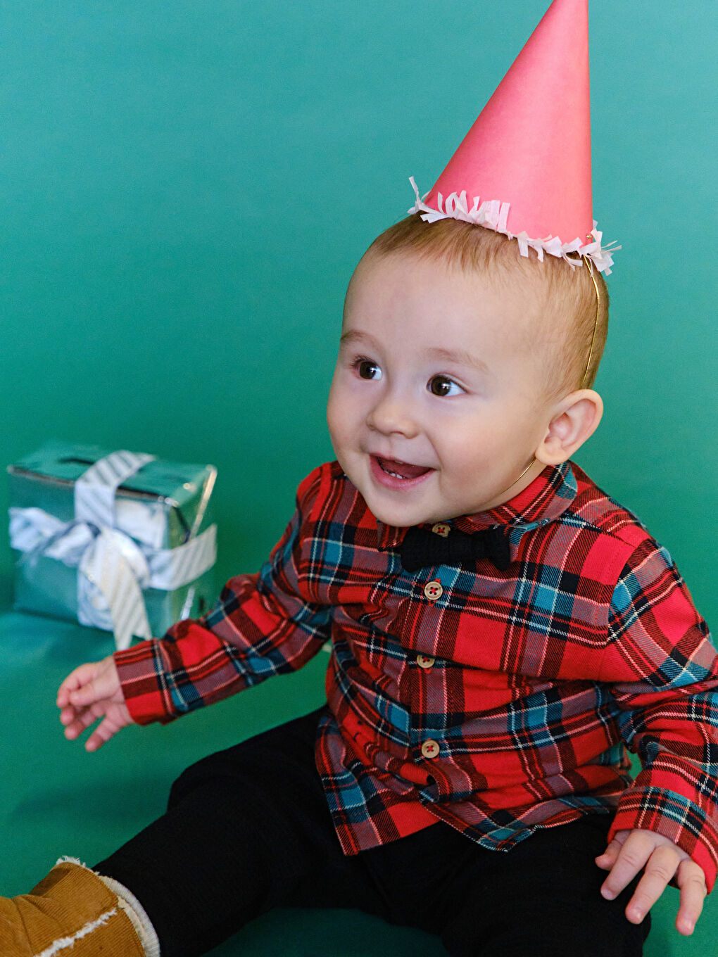 Plaid Patterned Baby Boy Shirt and Pants 2-Pack Set -W4DR17Z1-LPA