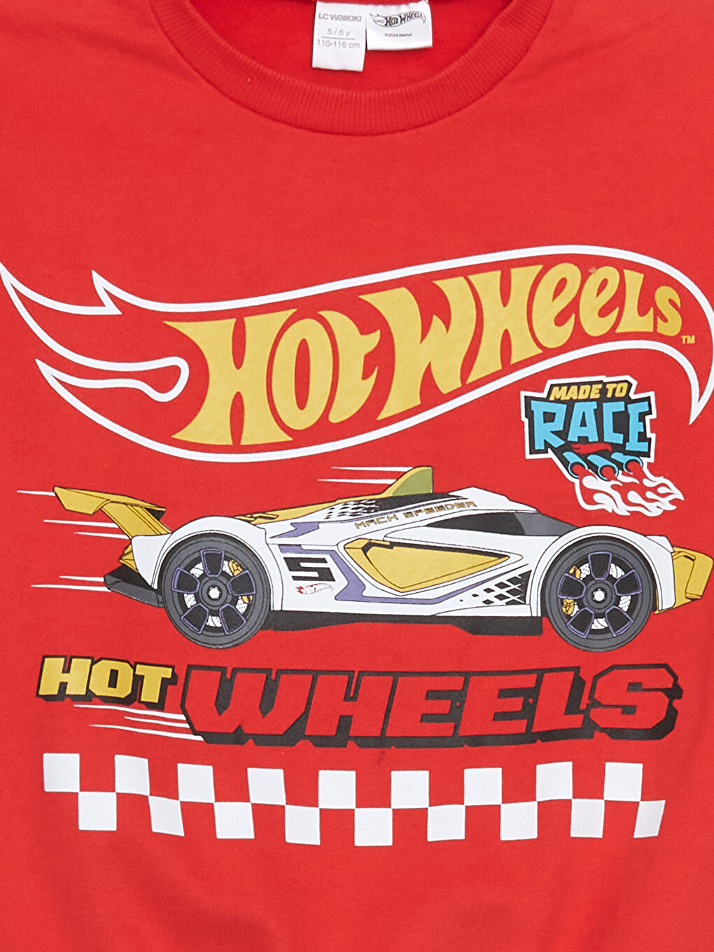 Kırmızı Kalın Hot Wheels Baskılı Erkek Çocuk Sweatshirt-2