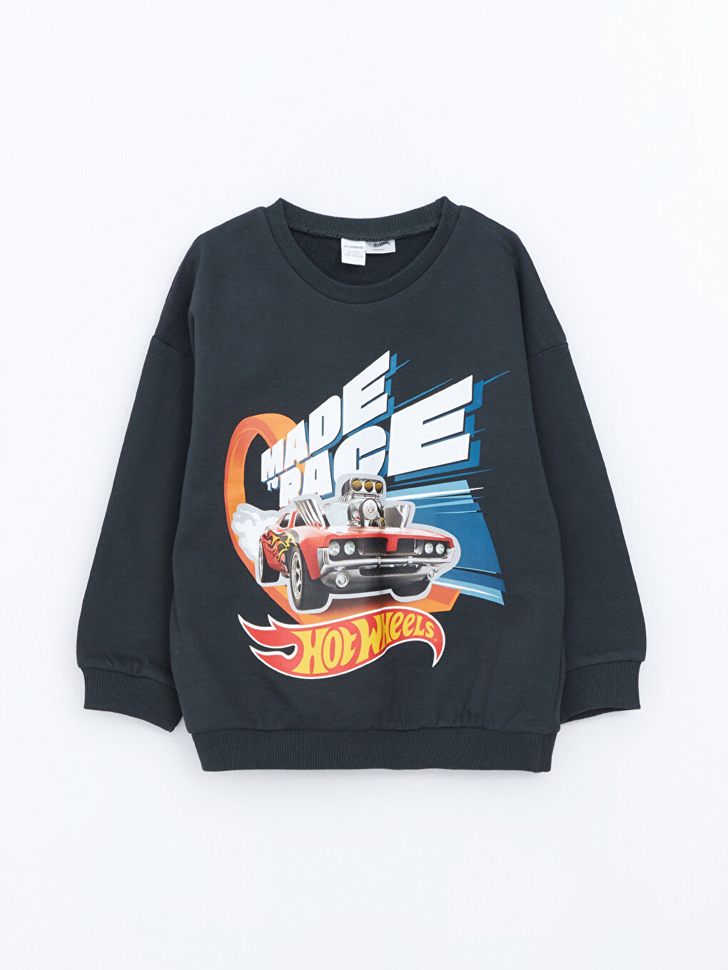 LCW Kids Antrasit Kalın Hot Wheels Baskılı Erkek Çocuk Sweatshirt