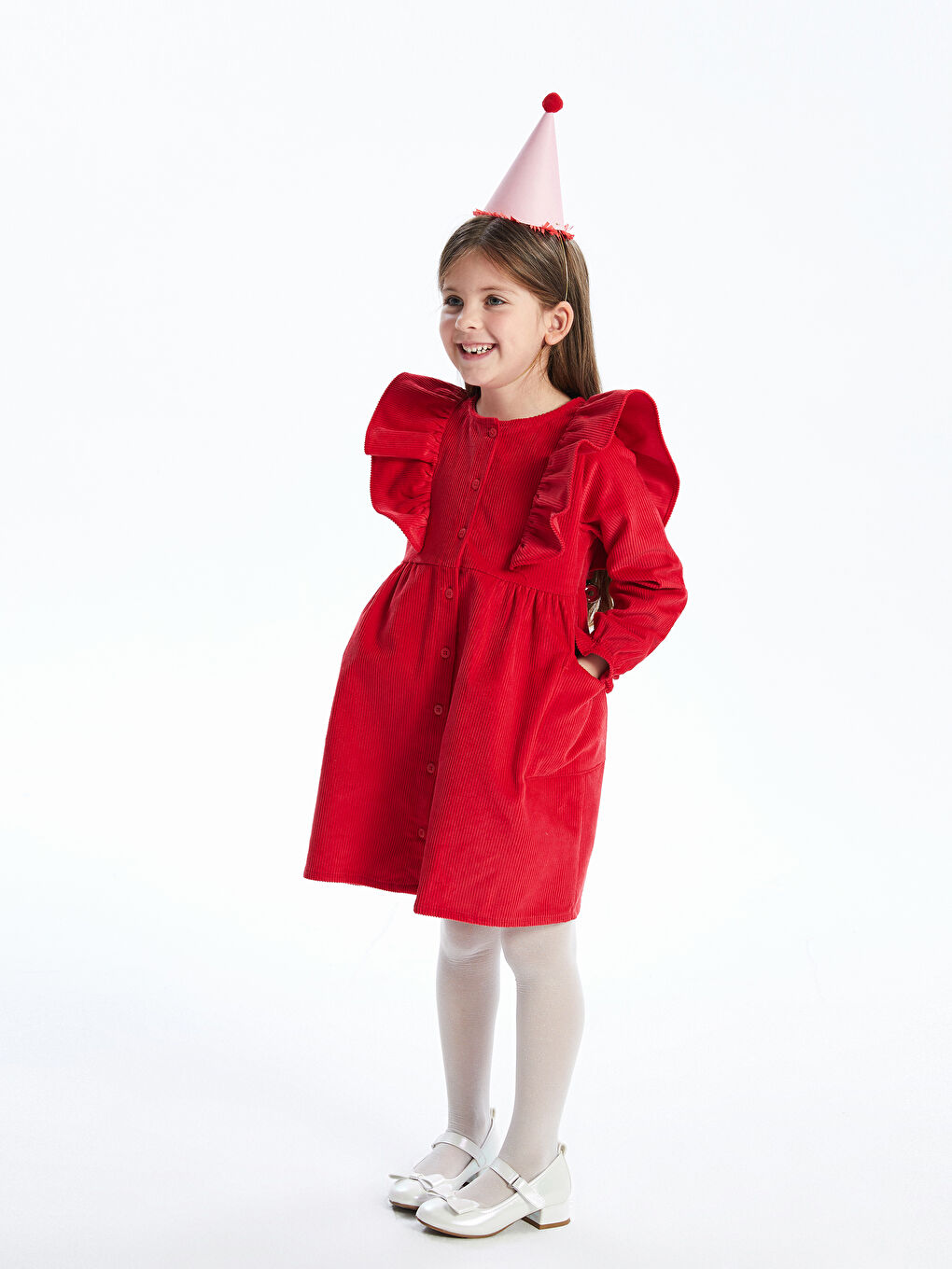 LCW Kids Samtkleid für Mädchen mit Rundhalsausschnitt -W4DR73Z1-HJY