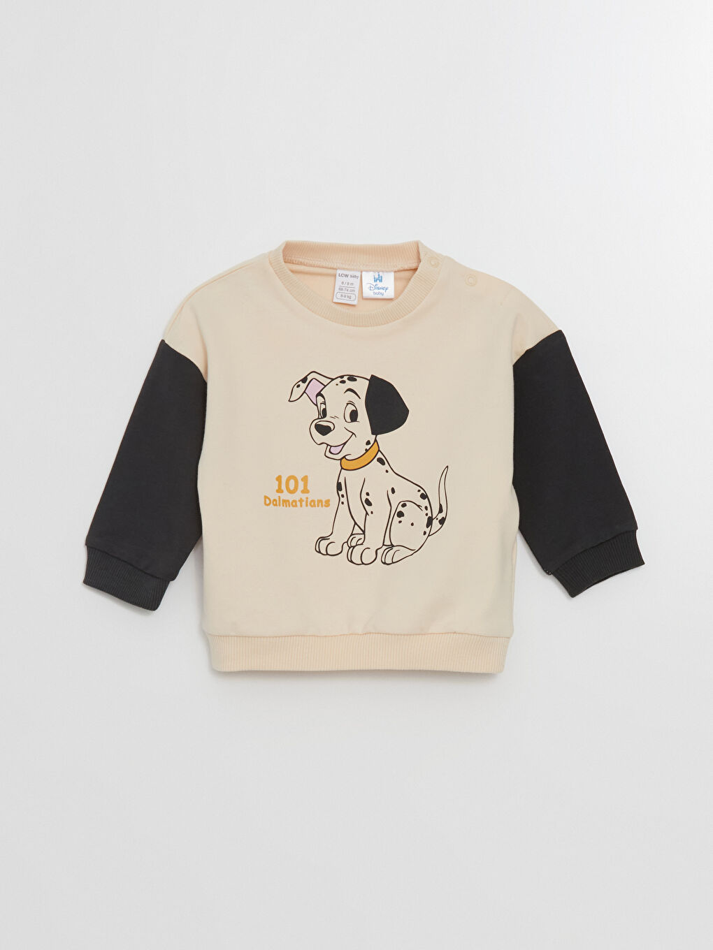 LCW baby Açık Bej 101 Dalmaçyalı Baskılı Erkek Bebek Sweatshirt ve Eşofman Alt 2'li Takım - 1