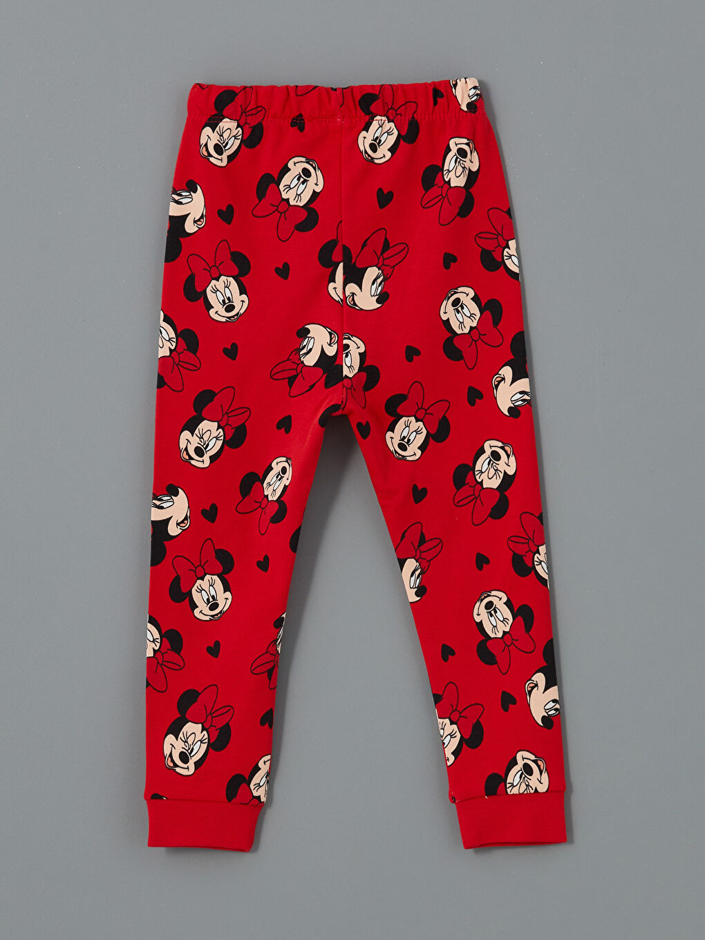 LCW baby Kırmızı Beli Lastikli Minnie Mouse Baskılı Kız Bebek Pijama Alt - 1