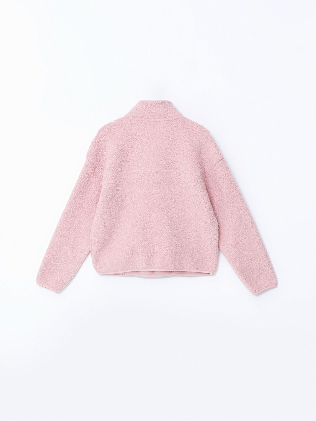 XSIDE Pembe Dik Yaka Oversize Kadın Pelüş Sweatshirt - 5