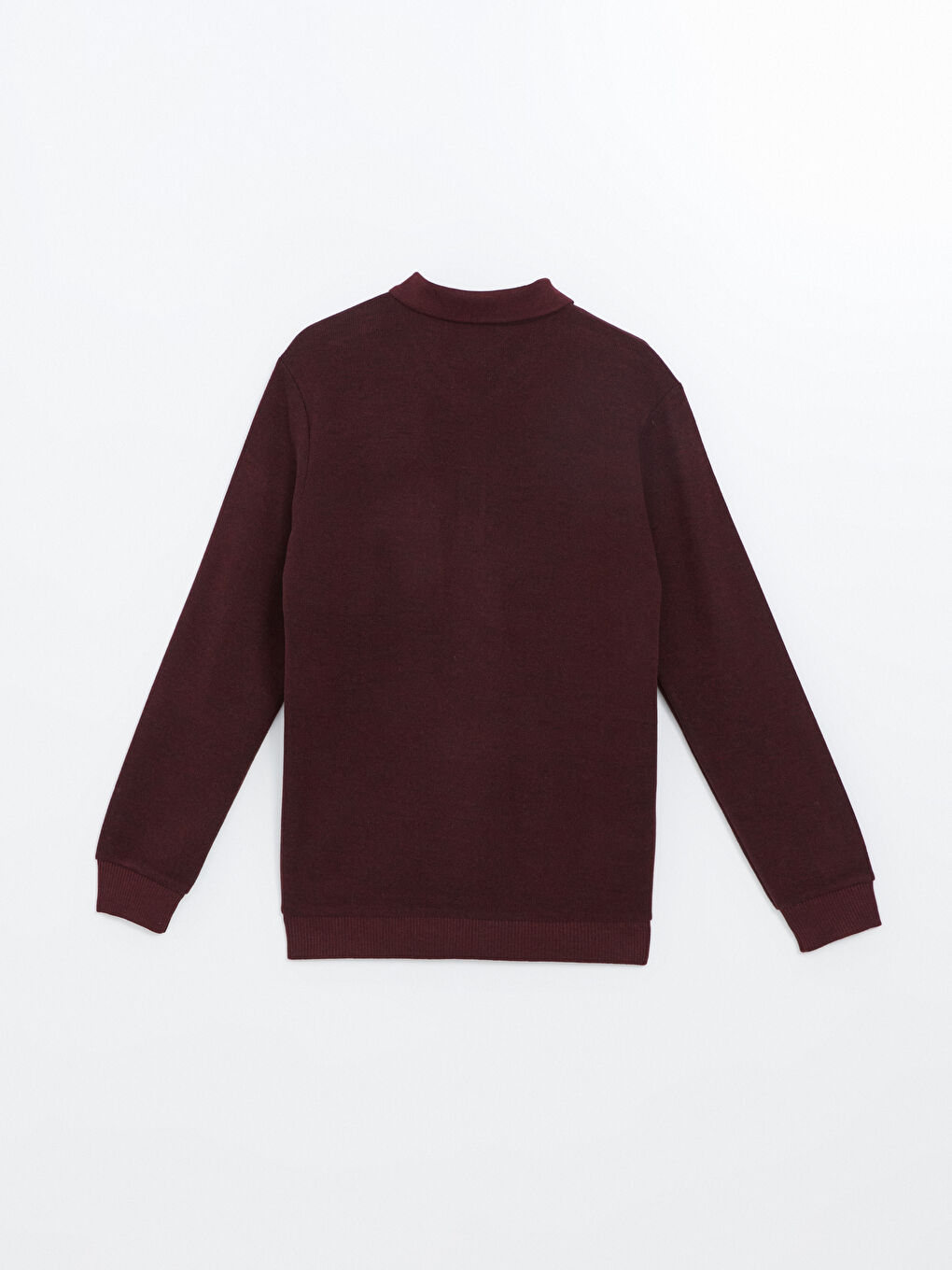 LCWAIKIKI Classic Bordo Jakarlı Polo Yaka Uzun Kollu Erkek Sweatshirt - 2