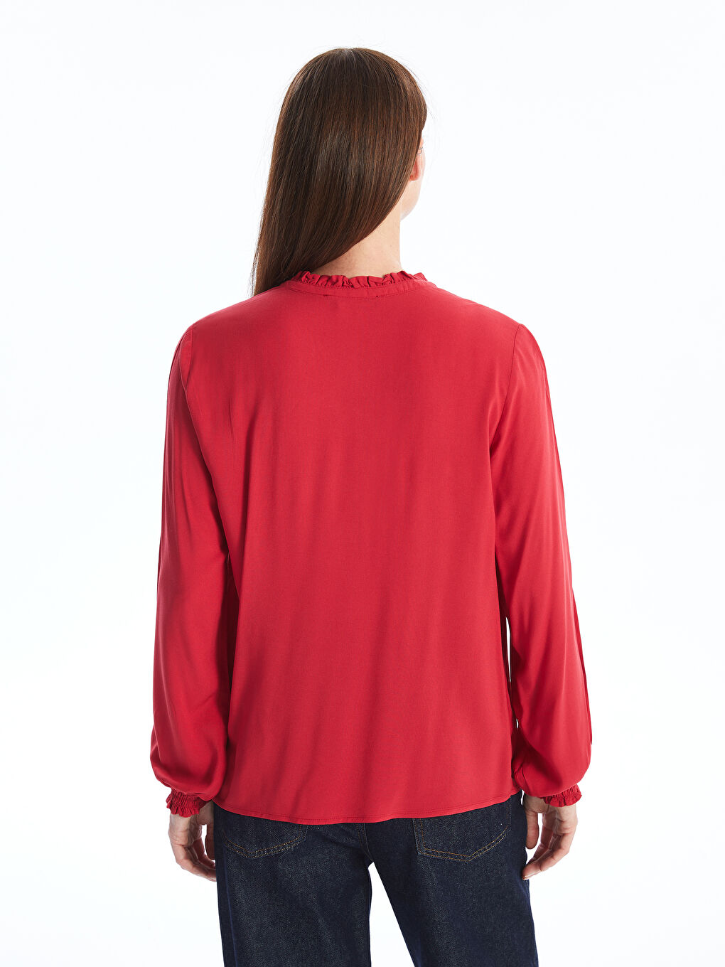 Tie Neck Women's Blouse -W4DS46Z8-HPM