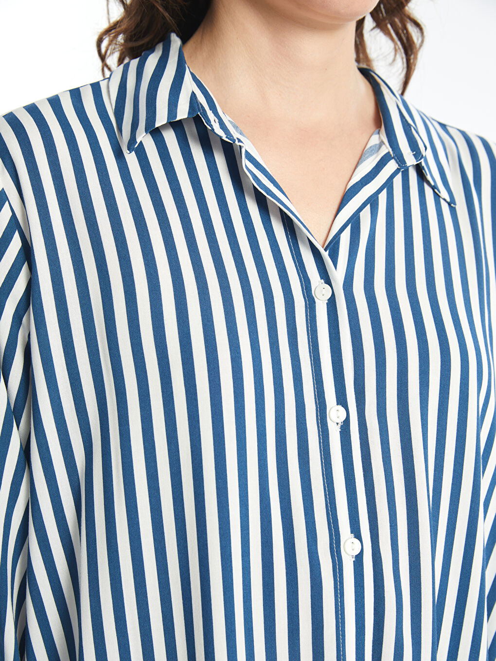 LCWAIKIKI Classic Striped Women's Shirt Tunic -W4DS50Z8-LGS