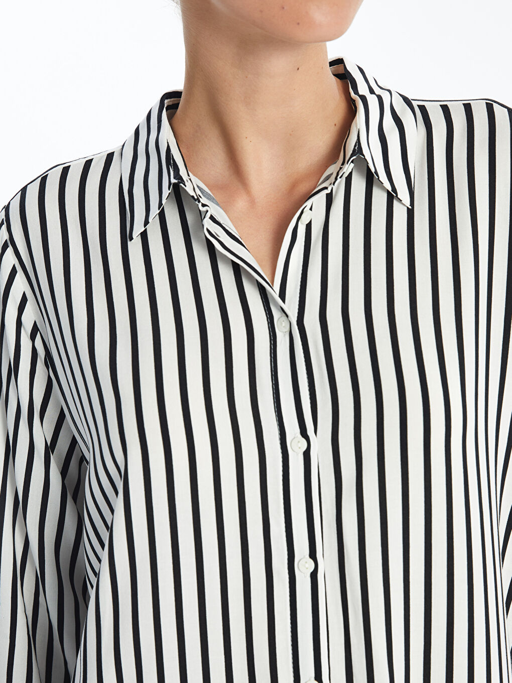 LCWAIKIKI Classic Striped Women's Shirt Tunic -W4DS50Z8-LEG