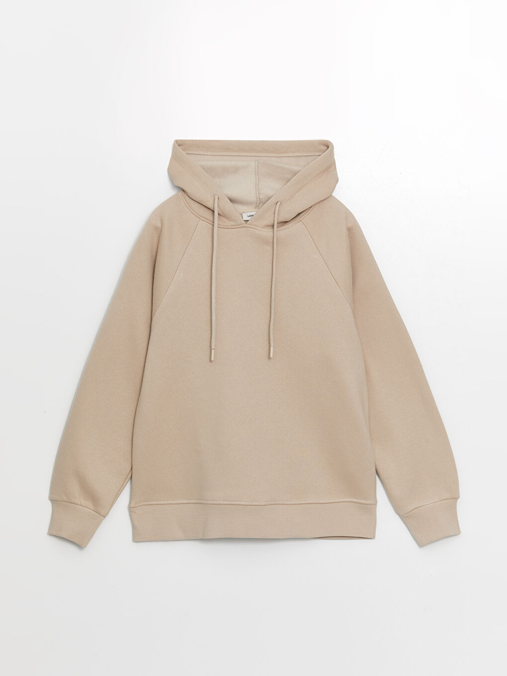 Gri Düz Uzun Kollu Kadın Kalın Hoodie-4